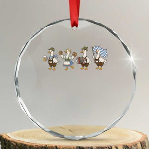 Silly Goose Oktoberfest Crystal Glass Ornament Cute Bavarian Beer Festival Animal Humor