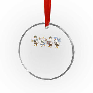 Silly Goose Oktoberfest Crystal Glass Ornament Cute Bavarian Beer Festival Animal Humor