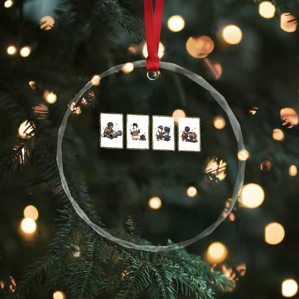 Silly Goose Pipeline Worker Crystal Glass Ornament Funny Welding Graphic Gift TS12 Print Your Wear