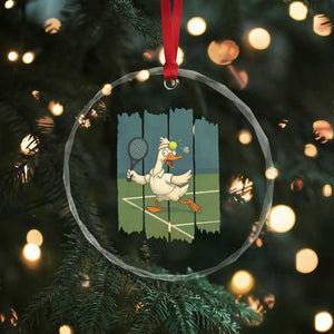 Silly Goose Playing Tennis Crystal Glass Ornament Funny Bird Getting Hit By Ball TS12 Print Your Wear