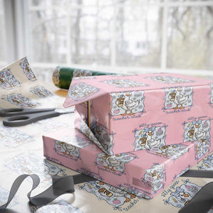 Silly Goose Teacher Club Wrapping Paper Roll Funny Back to School First Day TS14 Light Pink Print Your Wear