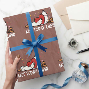 Silly Goose Valentine Wrapping Paper Roll Not Today Cupid TS14 Mocha Print Your Wear