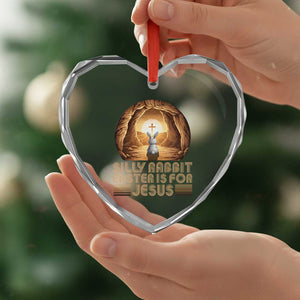 Silly Rabbit Easter Is For Jesus Heart Crystal Glass Ornament Christian Jesus Easter TS14 Print Your Wear