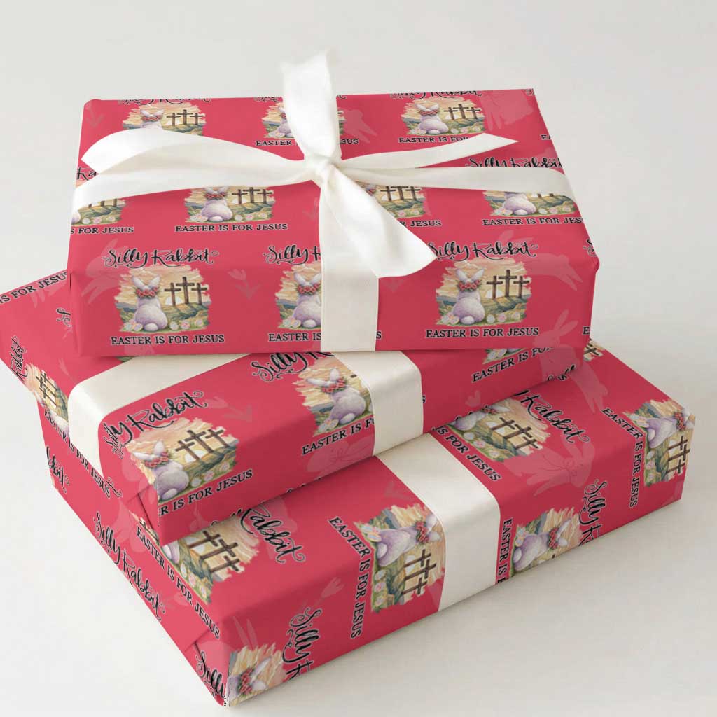 Silly Rabbit Easter Is For Jesus Wrapping Paper Roll Christian Easter TS14 Red Print Your Wear