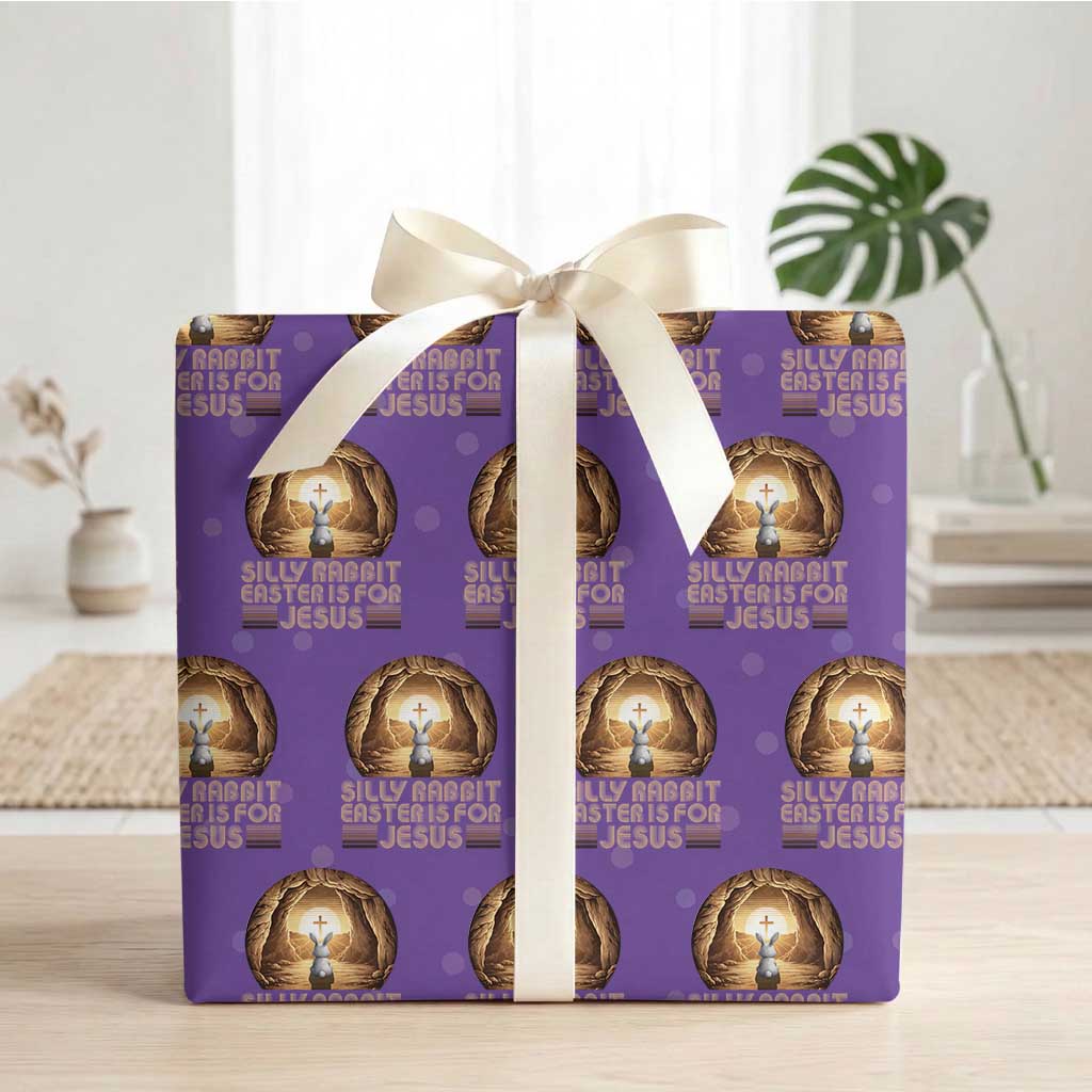 Silly Rabbit Easter Is For Jesus Wrapping Paper Roll Christian Jesus Easter TS14 Purple Print Your Wear