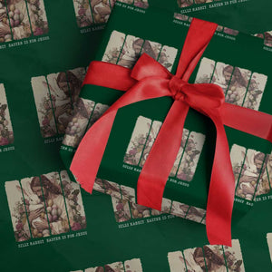 Silly Rabbit Easter Is For Jesus Wrapping Paper Roll Christian Jeusus Floral Easter TS14 Green Print Your Wear