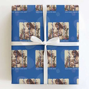 Silly Rabbit Easter Is For Jesus Wrapping Paper Roll Christian Jeusus Floral Easter TS14 Royal Blue Print Your Wear