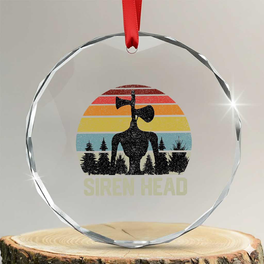 Siren Head Crystal Glass Ornament Retro American Cryptid TS10 Transparent Glass 3'' Circle Print Your Wear