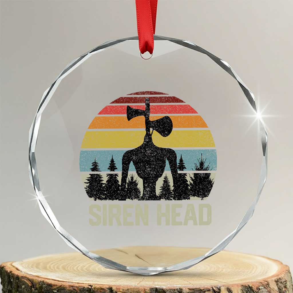 Siren Head Crystal Glass Ornament Retro American Cryptid TS10 Transparent Glass 3'' Circle Print Your Wear