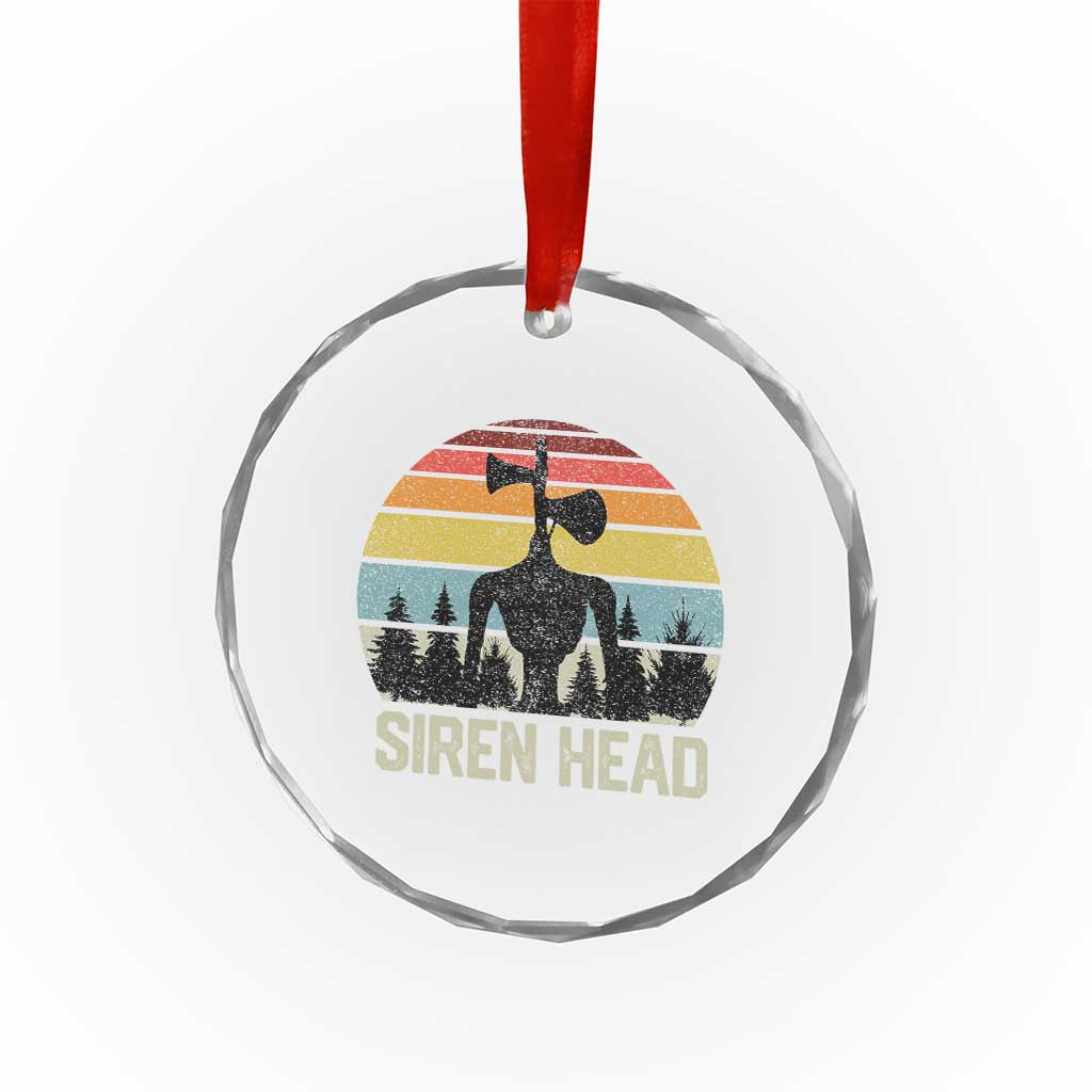 Siren Head Crystal Glass Ornament Retro American Cryptid TS10 Transparent Glass 3'' Circle Print Your Wear