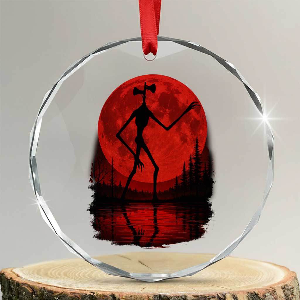 Siren Head Crystal Glass Ornament Supernatural American Cryptid Full Blood Moon Halloween TS10 Transparent Glass 3'' Circle Print Your Wear