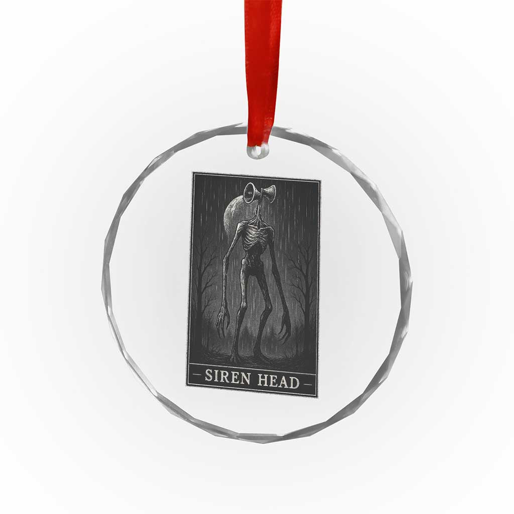 Siren Head Crystal Glass Ornament Tarot Card Horror American Cryptid TS10 Transparent Glass 3'' Circle Print Your Wear
