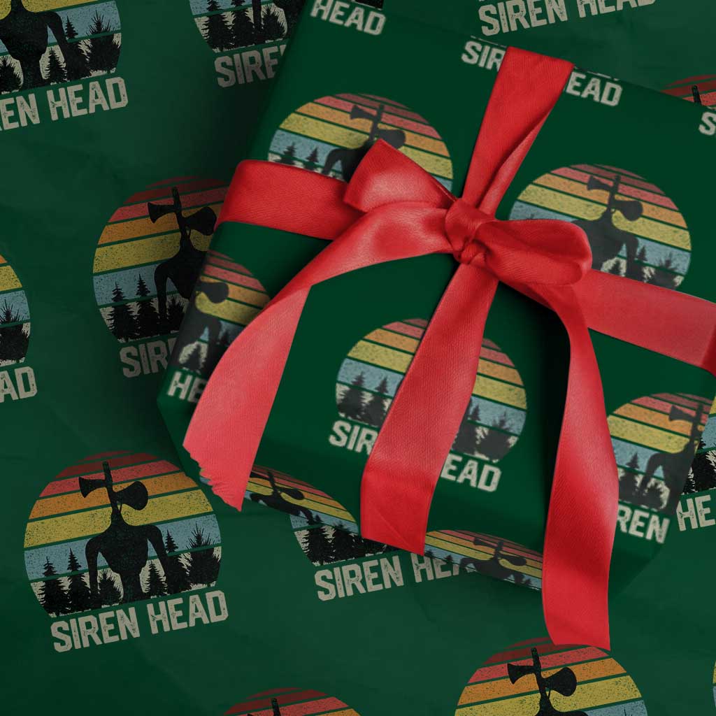 Siren Head Wrapping Paper Roll Retro American Cryptid TS10 Green Print Your Wear