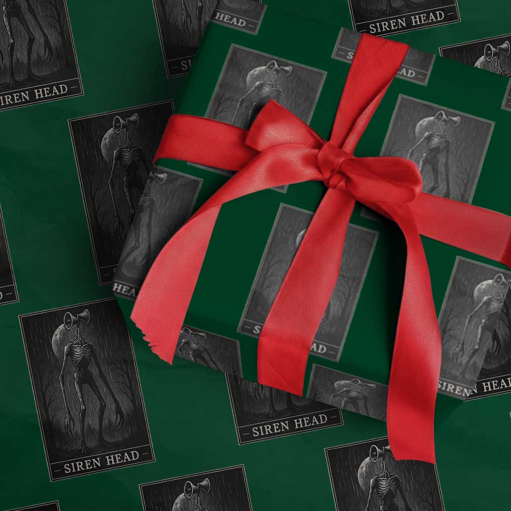 Siren Head Wrapping Paper Roll Tarot Card Horror American Cryptid TS10 Green Print Your Wear
