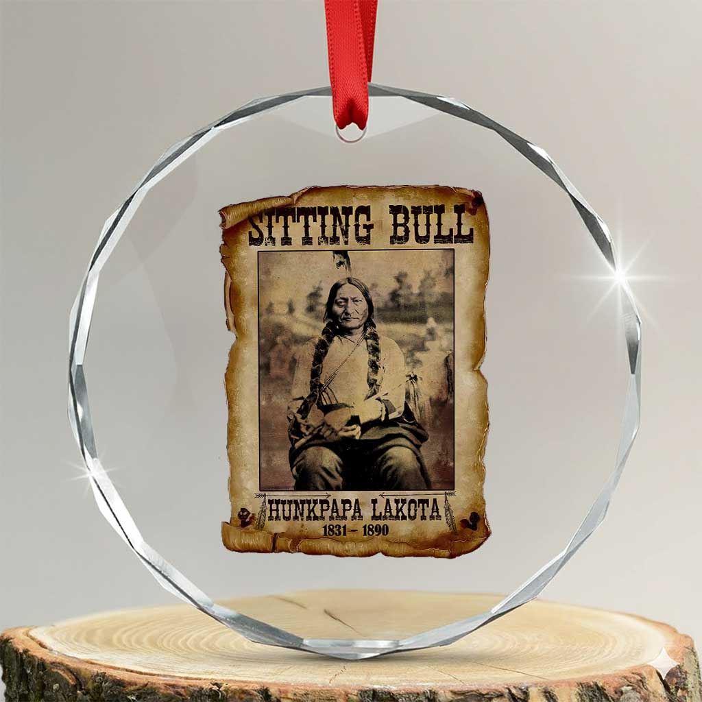 Sitting Bull Crystal Glass Ornament Native American Indian Chief Hunkpapa Lakota Sioux TS10 Transparent Glass 3'' Circle Print Your Wear