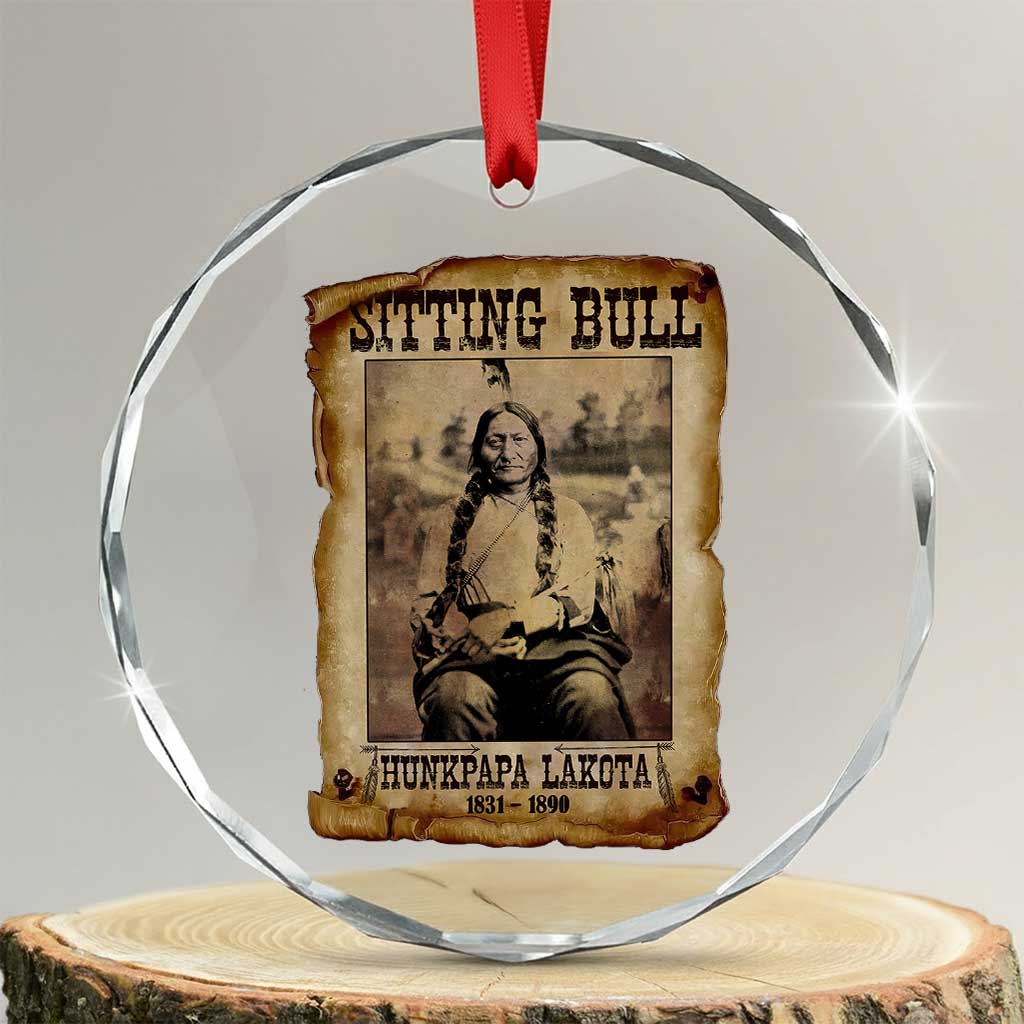 Sitting Bull Crystal Glass Ornament Native American Indian Chief Hunkpapa Lakota Sioux TS10 Transparent Glass 3'' Circle Print Your Wear