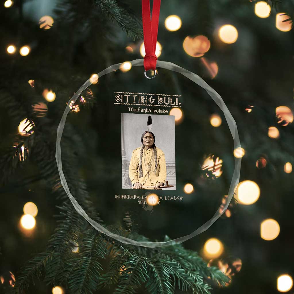 Sitting Bull Lakota Sioux Chief American Indian History Crystal Glass Ornament
