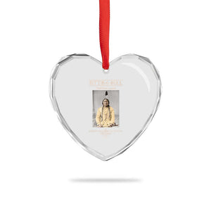 Sitting Bull Lakota Sioux Chief American Indian History Heart Crystal Glass Ornament