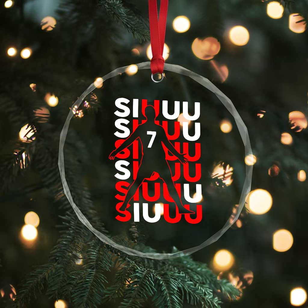 Siuuuu Celebration Number 7 Seven Soccer Fans Crystal Glass Ornament TS02 Print Your Wear