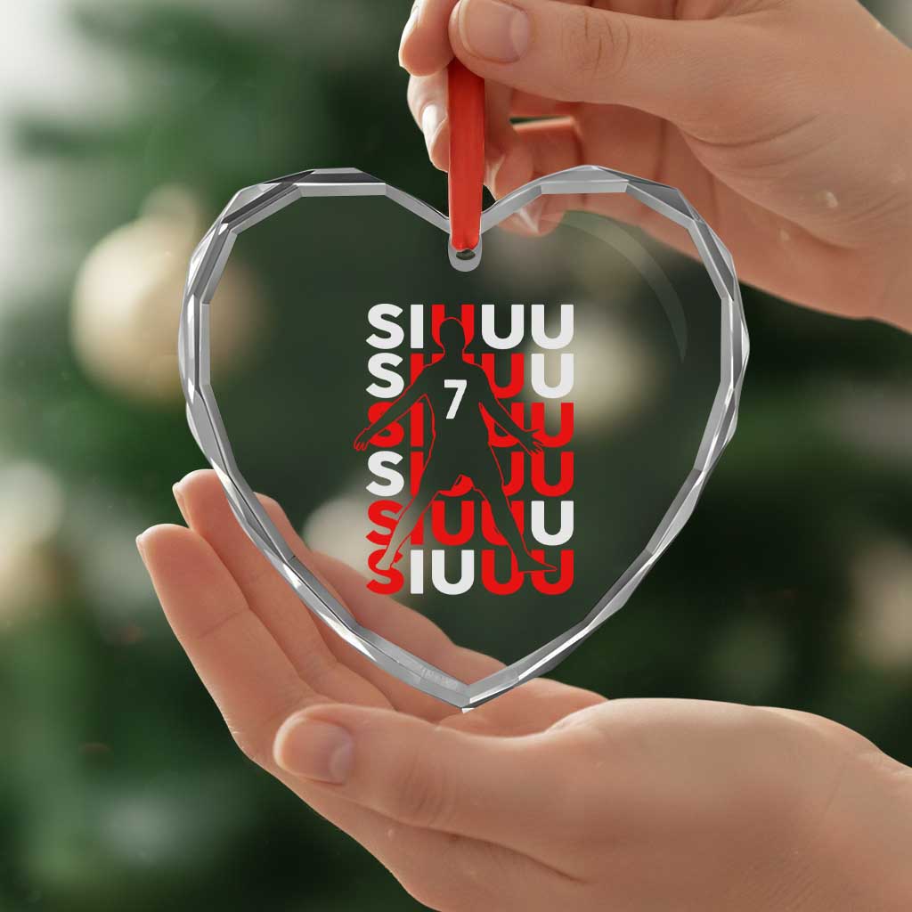 Siuuuu Celebration Number 7 Seven Soccer Fans Heart Crystal Glass Ornament TS02 Print Your Wear