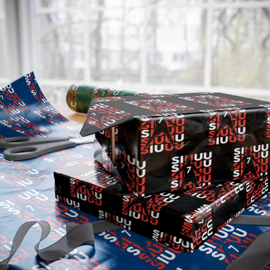 Siuuuu Celebration Number 7 Seven Soccer Fans Wrapping Paper Roll TS02 Black Print Your Wear
