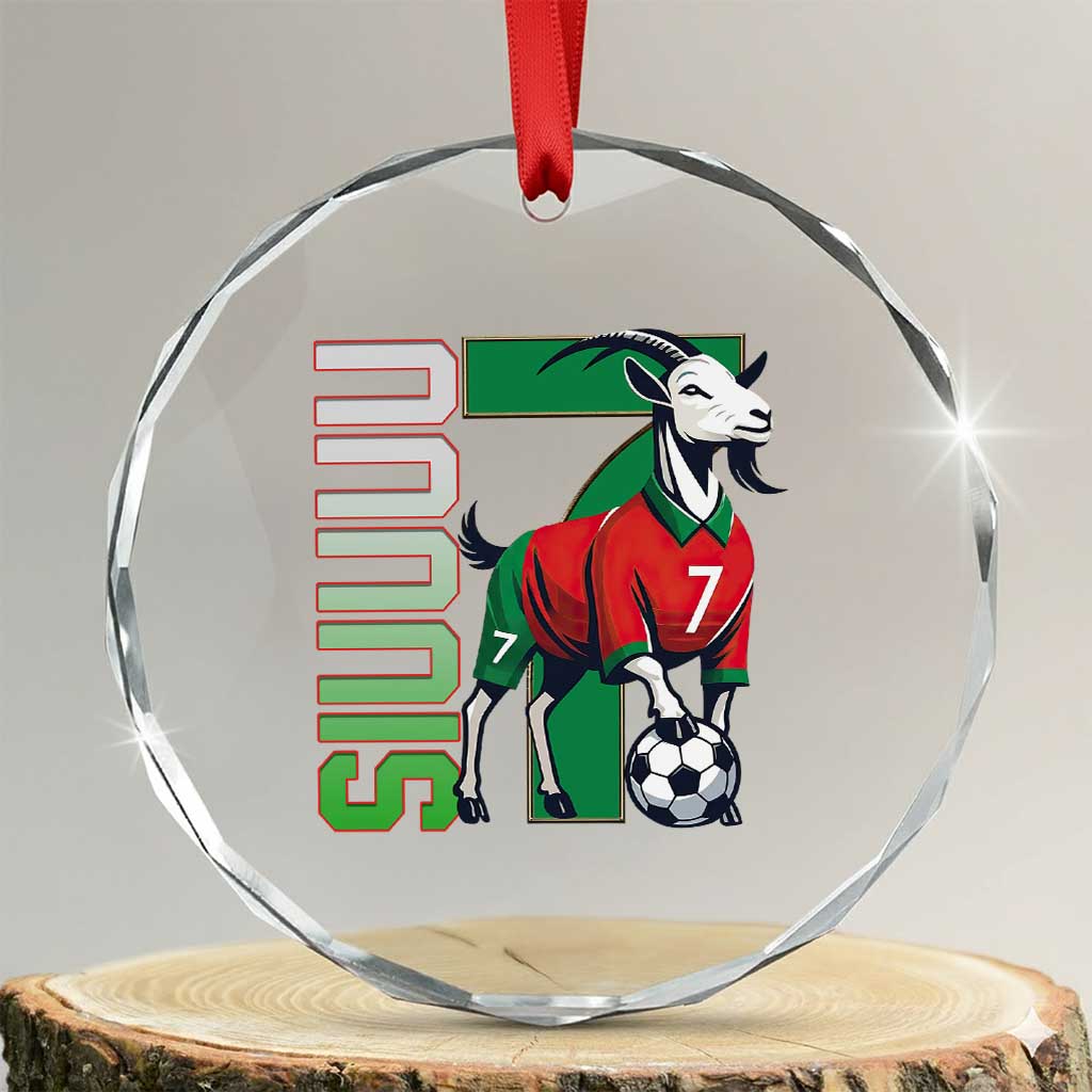 Siuuuu Game Day Soccer Celebration Crystal Glass Ornament Gift For Fans TS12 Transparent Glass 3'' Circle Print Your Wear