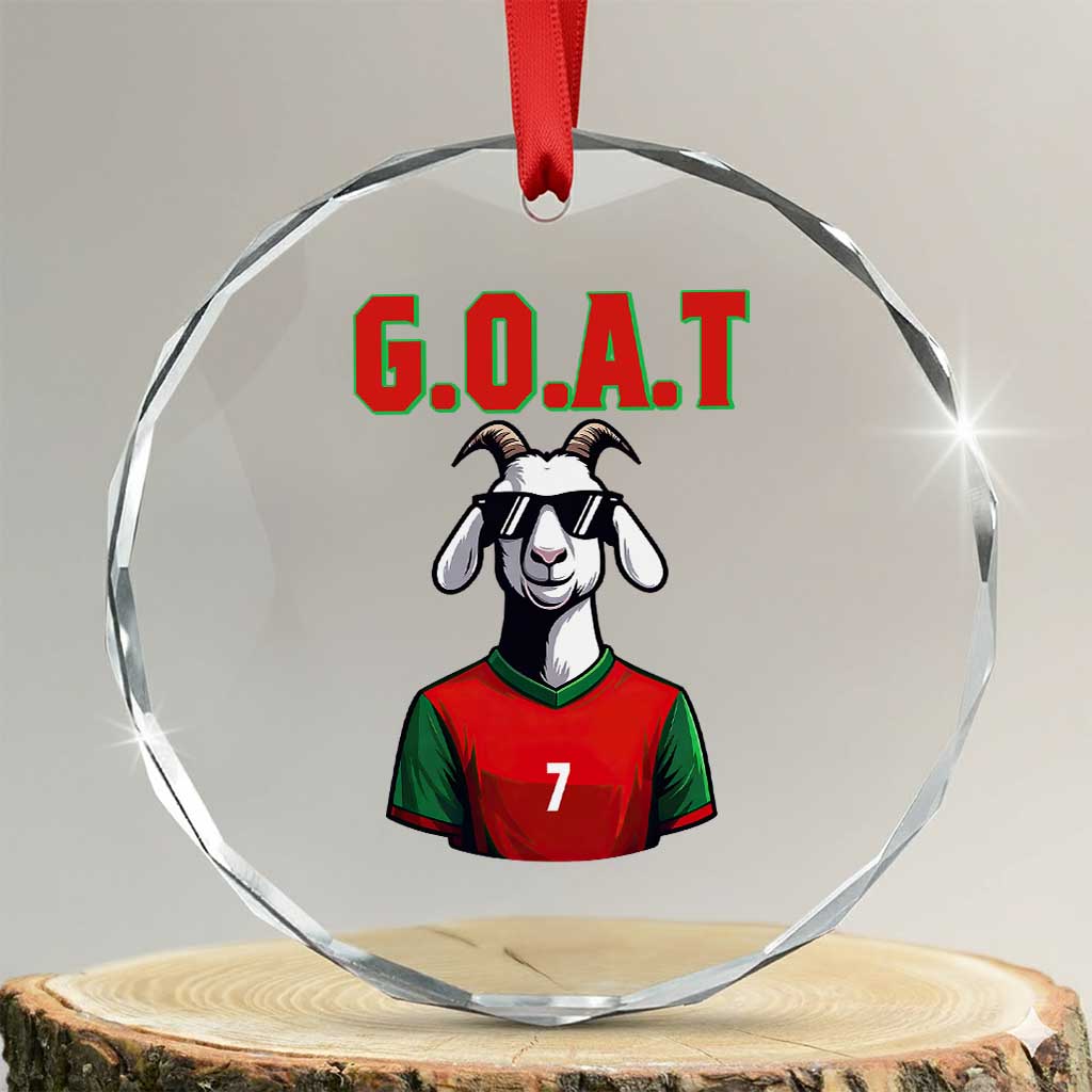 Siuuuu Goat Soccer Celebration Crystal Glass Ornament Gift For Fans TS12 Transparent Glass 3'' Circle Print Your Wear
