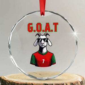 Siuuuu Goat Soccer Celebration Crystal Glass Ornament Gift For Fans TS12 Transparent Glass 3'' Circle Print Your Wear