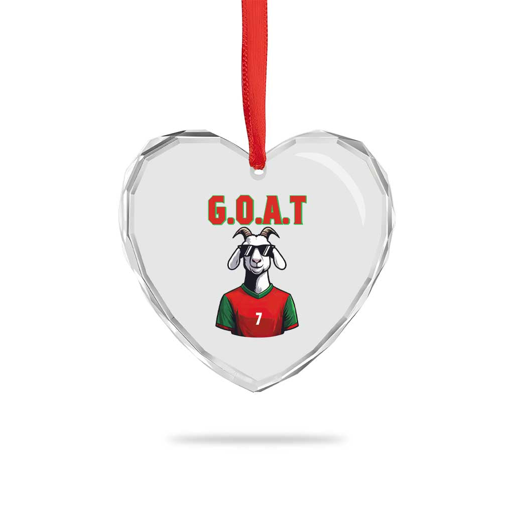 Siuuuu Goat Soccer Celebration Heart Crystal Glass Ornament Gift For Fans TS12 Print Your Wear