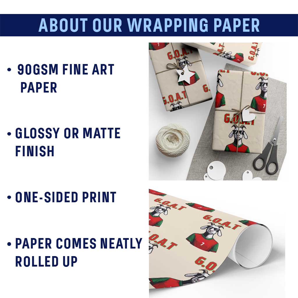 Siuuuu Goat Soccer Celebration Wrapping Paper Roll Gift For Fans TS12 Print Your Wear