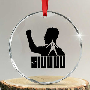 Siuuuu Number Seven Soccer Celebration Crystal Glass Ornament Funny Sport Lovers Gift TS12 Transparent Glass 3'' Circle Print Your Wear