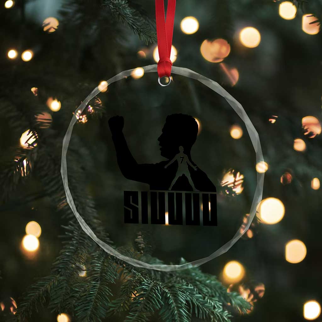 Siuuuu Number Seven Soccer Celebration Crystal Glass Ornament Funny Sport Lovers Gift TS12 Print Your Wear