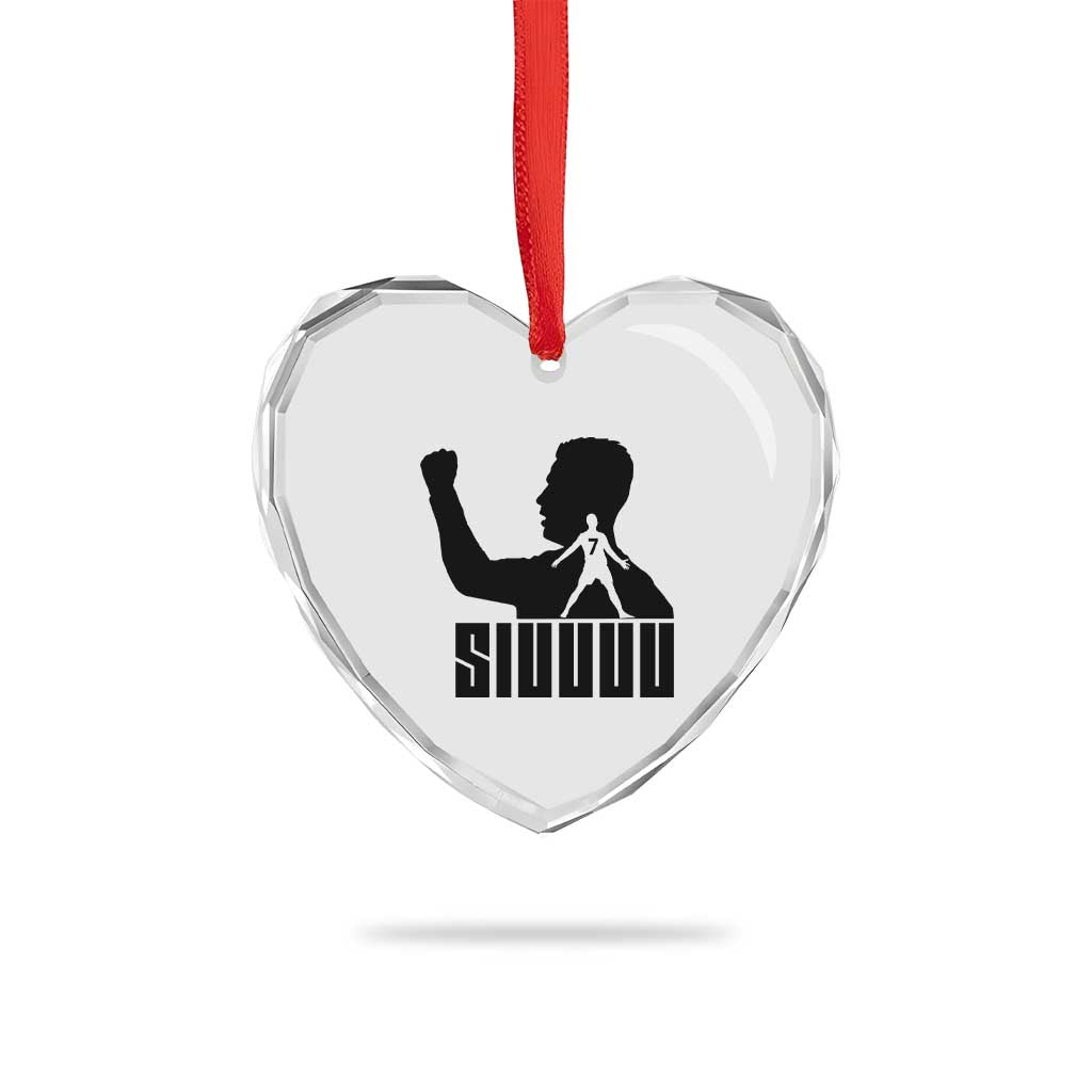 Siuuuu Number Seven Soccer Celebration Heart Crystal Glass Ornament Funny Sport Lovers Gift TS12 Print Your Wear