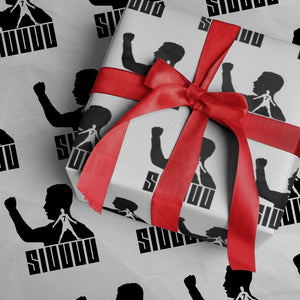 Siuuuu Number Seven Soccer Celebration Wrapping Paper Roll Funny Sport Lovers Gift TS12 White Print Your Wear