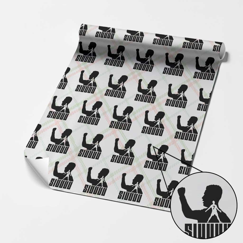 Siuuuu Number Seven Soccer Celebration Wrapping Paper Roll Funny Sport Lovers Gift TS12 Christmas Plaid Print Your Wear