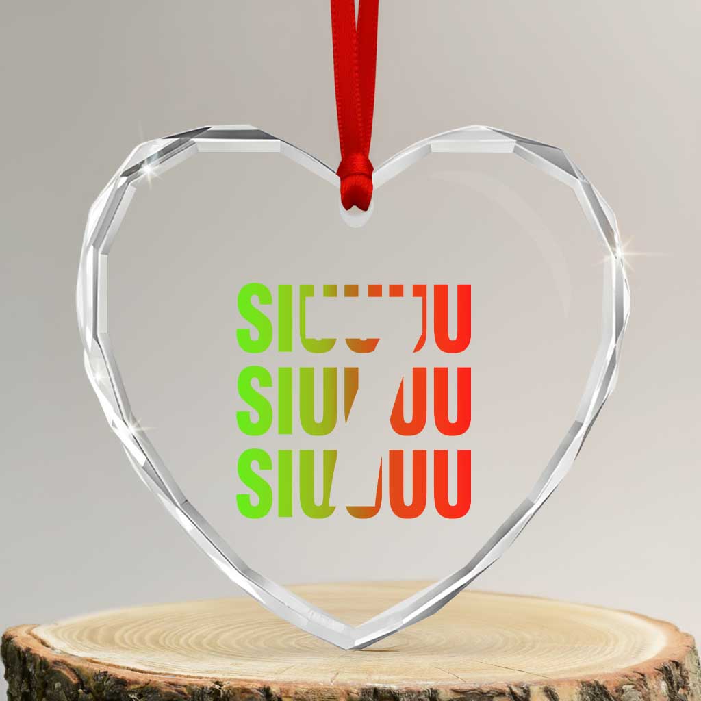 Siuuuu Soccer Celebration Heart Crystal Glass Ornament Gift For Soccer Lovers TS12 Transparent Glass 3'' Heart Print Your Wear
