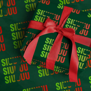 Siuuuu Soccer Celebration Wrapping Paper Roll Gift For Soccer Lovers TS12 Green Print Your Wear
