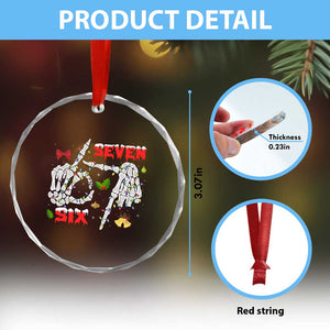 Six And Seven Meme Skeleton Crystal Glass Ornament Funny Trendy Christmas Party Gift TS12 Print Your Wear