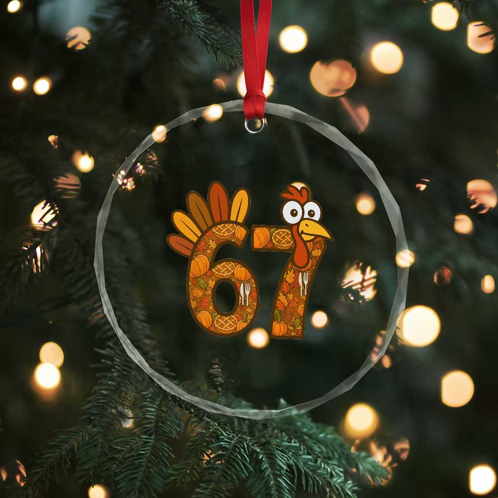 Six And Seven Meme Turkey Crystal Glass Ornament Funny Thanksgiving Gift TS12 Print Your Wear