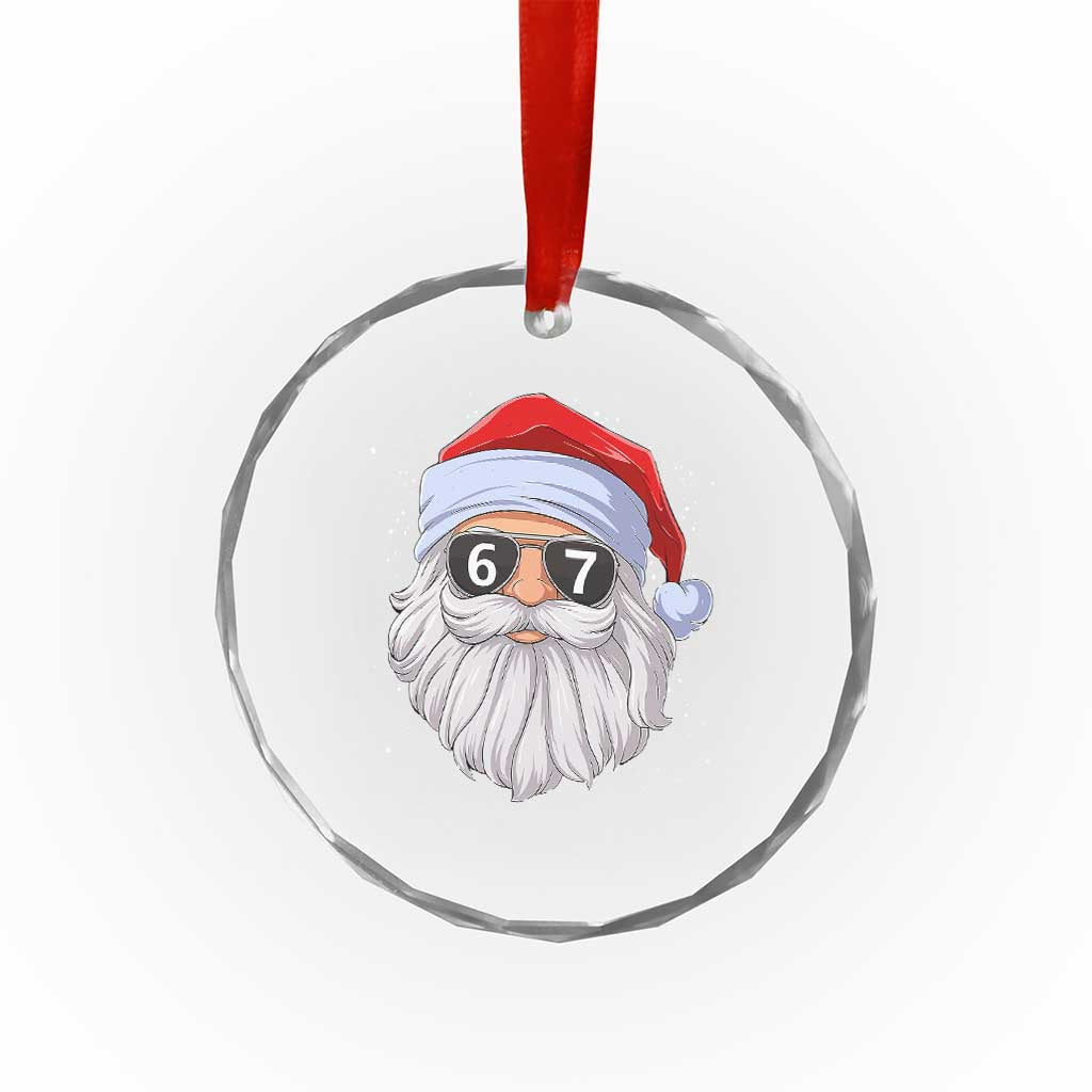 Six Seven 67 Christmas Meme Crystal Glass Ornament Funny Brainrot Santa Claus Gen Alpha Slang TS10 Print Your Wear