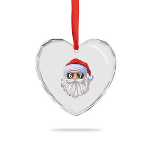 Six Seven 67 Christmas Meme Heart Crystal Glass Ornament Funny Brainrot Santa Claus Gen Alpha Slang TS10 Print Your Wear