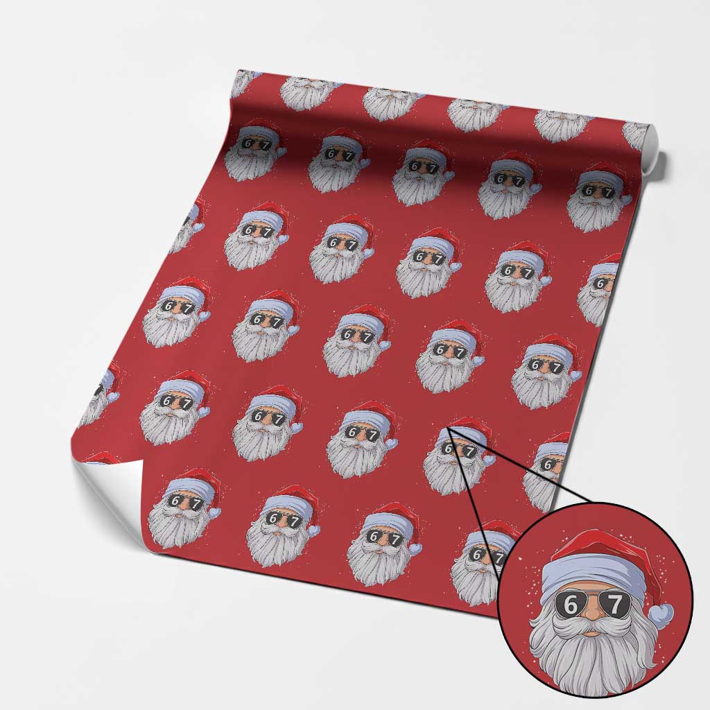 Six Seven 67 Christmas Meme Wrapping Paper Roll Funny Brainrot Santa Claus Gen Alpha Slang TS10 Red Print Your Wear