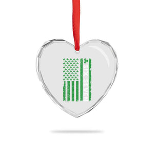 Six Seven 67 St Patricks Day Shamrock Vintage American Flag Heart Crystal Glass Ornament TS11 Print Your Wear