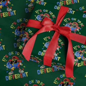 Six Seven Autism Awareness Wrapping Paper Roll It Is Ok To Be Different 67 Meme Puzzle TS11 Green Print Your Wear