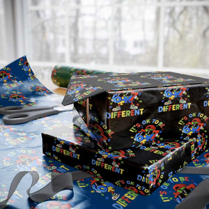 Six Seven Autism Awareness Wrapping Paper Roll It Is Ok To Be Different 67 Meme Puzzle TS11 Black Print Your Wear