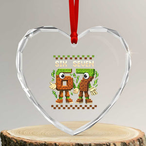 Six Seven Brainrot Italian Funny 67 Heart Crystal Glass Ornament Checkered Kids Gaming Meme TS10 Transparent Glass 3'' Heart Print Your Wear