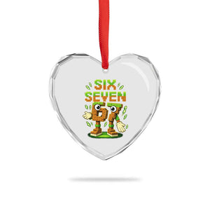 Six Seven Brainrot Italian Funny 67 Kids Gaming Meme Heart Crystal Glass Ornament TS10 Print Your Wear