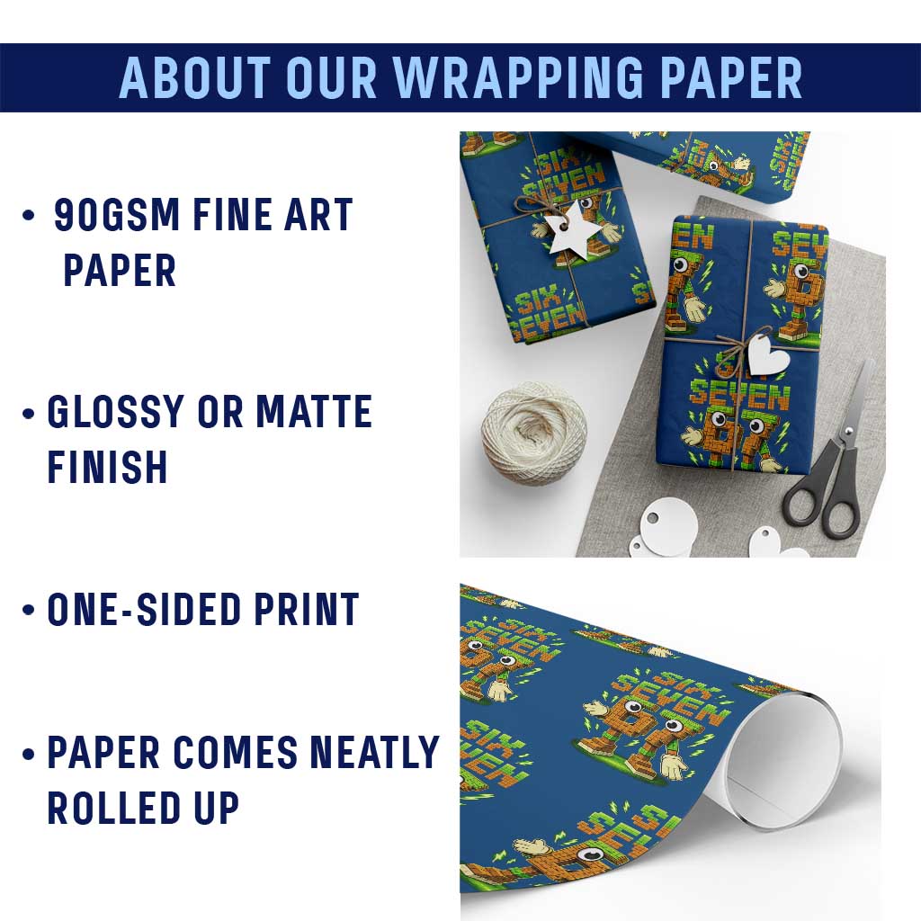 Six Seven Brainrot Italian Funny 67 Kids Gaming Meme Wrapping Paper Roll TS10 Print Your Wear