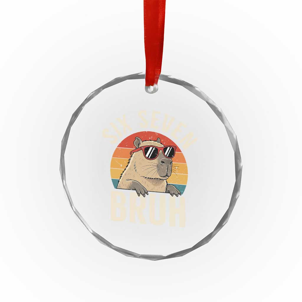 Six Seven Bruh 67 Meme Funny Capybara Crystal Glass Ornament TS10 Print Your Wear