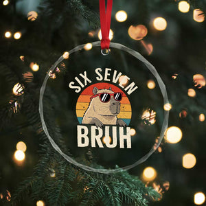 Six Seven Bruh 67 Meme Funny Capybara Crystal Glass Ornament TS10 Print Your Wear